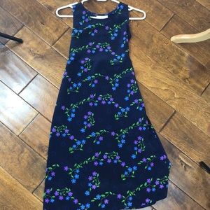 Girls navy floral sheath dress